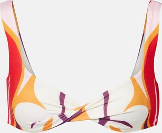 Cala de la Cruz Top bikini Leon con stampa floreale