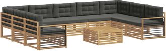 vidaXL Conjunto De Sof&aacute;s De Exterior 10 Uds. Blanco Y Antracita Vidaxl