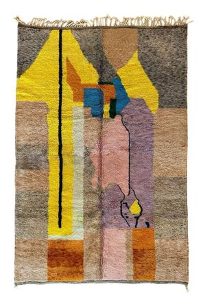 AFK Living Alfombra marroqu&iacute; abstracta de lana multicolor 200 x 308 cm