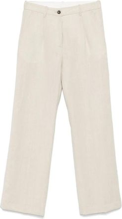 Nine In The Morning Cr&egrave;me broek met verborgen rits - Dames - Straight fit broeken - Beige - W27 - Broeken