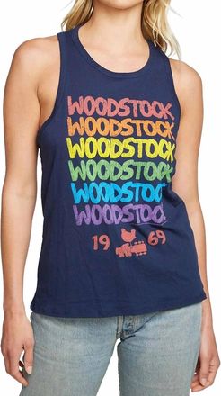 Chaser Woodstock Muscle Tank In Blue