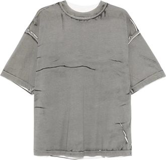 Paura Costa Oversized T-Shirt All Over - Heren - T-shirts - Grijs - L - Katoen - Tops
