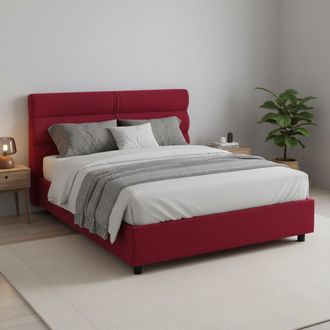 Dmora Cama De Una Plaza Y Media Brinzio, Colch&oacute;n Incluido, Desmontable Made In Italy, Con Caj&oacute;n, Rojo