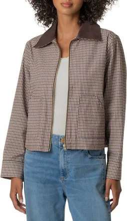 Kut from the Kloth Natalia Cotton Twill Jacket in Chocolate at Nordstrom, Size X-Large
