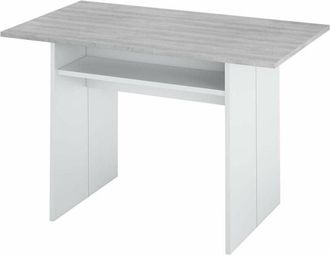 F.R.S. Mesa consola o cocina desplegable Gio en blanco Artik y gris Cemento 120 cm(ancho) 77 cm(alto) 35/70 cm(fondo)