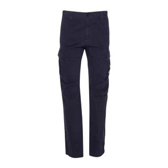 C.P. Company C.p. Company - Stretch Sateen Ergonomic Lens Cargobroek - Heren - Broeken - Blauw - Maat: S Katoen