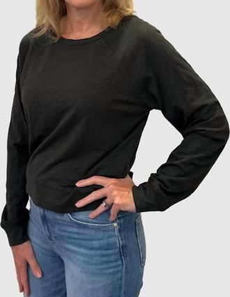 bobi Slouchy Raglan Top In Evergreen