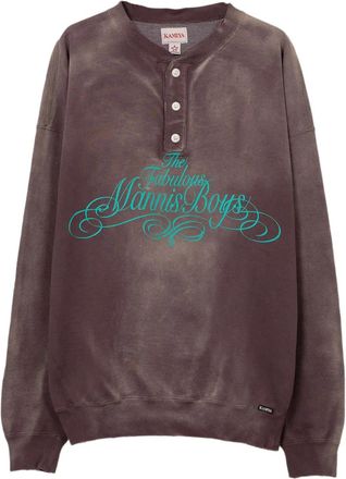 Bows & Arrows Henley gerafelde sweater - Bruin