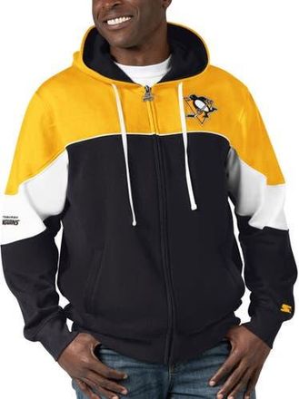 Starter Mens Starter Black/Gold Pittsburgh Penguins Power Forward Full-Zip Hoodie at Nordstrom, Size Medium