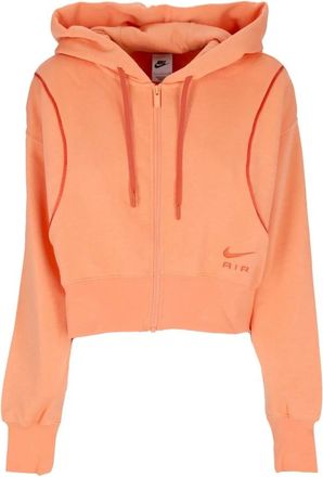 Nike Air Fleece Zip Hoodie - Dames - Sportshirts - Oranje - L - Katoen - Fitness