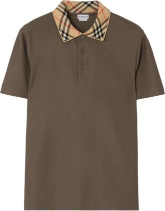 Burberry Tops, Heren, Bruin, L, Katoen, Evan Poloshirt