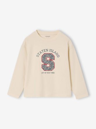 Vertbaudet Shirt mit Buchstaben-Applikation M&auml;dchen wollwei&szlig;