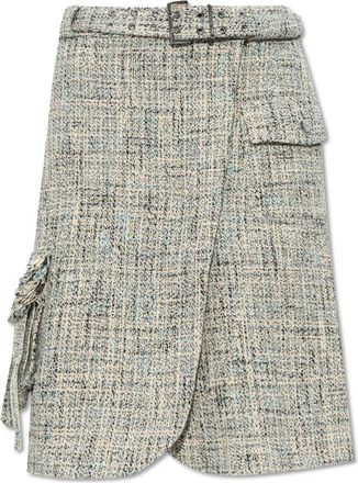 Ganni The Tweed Skirt - Dames - Korte rokken - Veelkleurig - S - Tweed - Rokken