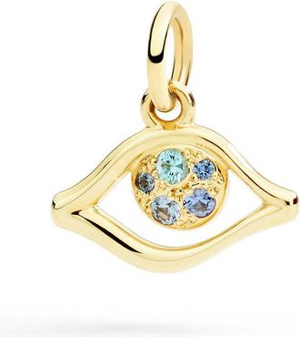 Dodo CIONDOLO OCCHIO ORO GIALLO, ZAFFIRI & TOPAZI