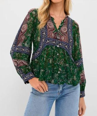 Sea New York Melba Print Top In Green