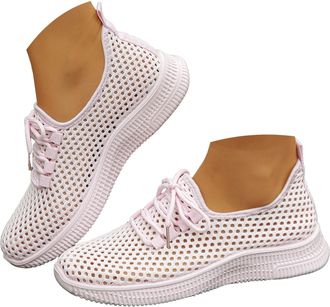 Generic Womens Mesh Lace Up Running Shoes Lightweight Casual Outdoor Slip On Sneakers Fashion Breathable Low Top Walking Sock Shoes Womens Hiking Athletic Ten