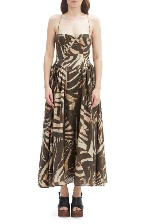 metallic floral halter dress Sparks Fly Halter Dress Dusty Peach/Caramel / M/L main image 1