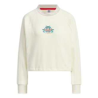 adidas (WMNS) adidas Originals Jacquard Rib Crewneck Sweater Asia Sizing Beige IX4227