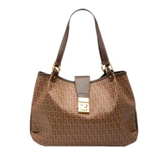 Fendi Pre-owned Shoulder Bags, female, Brown, Size: ONE SIZE Pre-owned Fabric Tote
