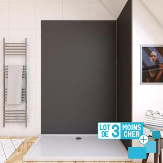 Aurlane Lote De 3 Paneles Murales De Aluminio Gris Para Ba&ntilde;o - 120x210cm - Wallit