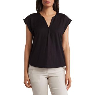 Bobeau Dolman Sleeve Piqu&eacute; T-Shirt in Black at Nordstrom Rack, Size X-Small