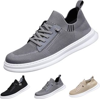 Generic Casual Shoes Mens Sporty Breathable Low Shoes Soft Upper Walking Shoes Comfortable Running Shoes Lightweight Sports Shoes Lace Up Breeze Shoes Plain J