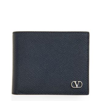 Valentino Garavani VLOGO Signature Bifold Leather Wallet in Marine at Nordstrom