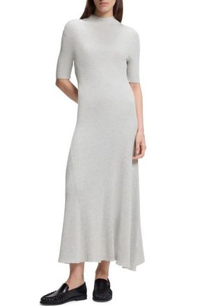 BOSS Farie Rib Wool Maxi Sweater Dress in Silver Grey Melange at Nordstrom, Size Xx-Large