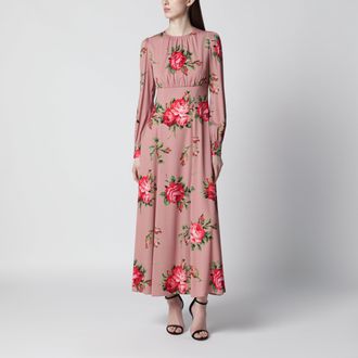 Dolce & Gabbana Pink cr&ecirc;pe dress with Bouquet print by Dolce & Gabbana