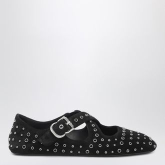 Alaia Flat ballerinas in suede with crossed straps and eyelets