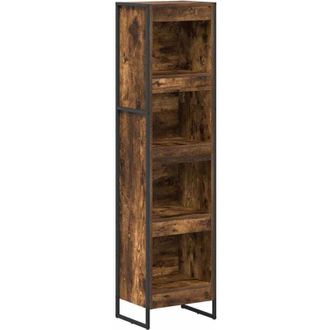 vidaXL Book Cabinet Smoke Oak 40 x 30 x 155 cm Engineered Wood vidaXL