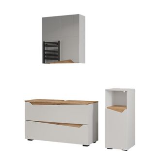 Vicco Conjunto De Muebles De Ba&ntilde;o De 3 Piezas Marelle, Blanco/roble Artesanal, 3 Partes, Vicco
