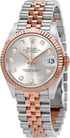 Rolex Datejust 31 Silver Diamond Dial Automatic Ladies Steel and 18kt Everose Gold Jubilee Watch 278271SDJ