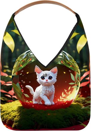 Generic Cat Crystal Ball Reusable Lightweight Grocery Bags - Foldable Into Compact Pouch, Washable & Sturdy, Multipurpose for Shopping and Travel