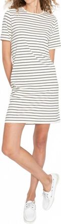 Kule The Tee Dress In Cream/navy Pinstripe