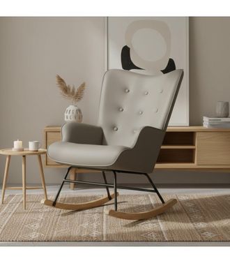 Muemue Sill&oacute;n Mecedora Poli&eacute;ster Gris 91x68x85cm
