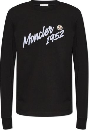 Moncler Logo T-shirt - Heren - Longsleeves - Zwart - 3XL - Katoen - Tops