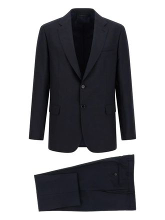 Brioni notched-lapels wool single-breasted suit - men - Wool - 48 - Blue