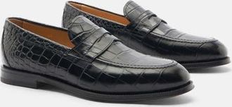 Scarosso Stefano Loafers in Black - Croco-Printed Calf at Nordstrom, Size 42.5