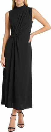 Maggy London Pleated Sleeveless A-Line Dress in Black at Nordstrom, Size 14