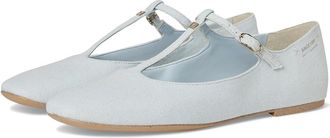 Franco Sarto Marylee Mary Jane Shoes Womens Dress Flat Shoes Soft Blue Linen : 7.5 M, Synthetic