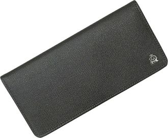 Dunhill Khaki Leather Long Wallet (Bi-Fold) (Pre-Owned)