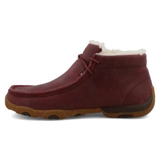 Twisted X Boots Womens Fur Chukka Driving Moccasins In Red