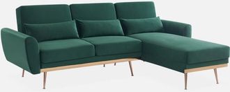 Sweeek Divano angolare convertibile reversibile 3 posti velluto