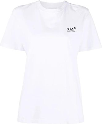 Golden Goose Witte T-shirt voor vrouwen Aw 25 - Dames - T-shirts - Wit - L - Katoen - Tops