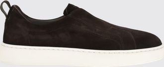 Santoni Sneakers slip-on Victory in pelle di vitello scamosciata con inserti elasticizzati