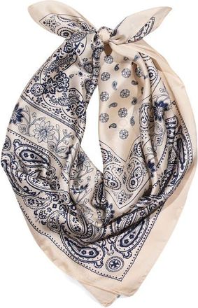 Petit Moments Lolita Paisley Print Square Scarf in White at Nordstrom