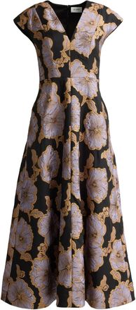 St. John floral-jacquard maxi dress - Black