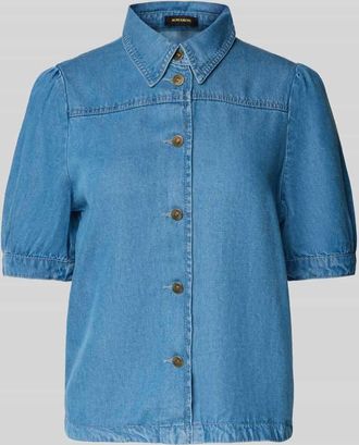 More & More More & More Regular Fit Jeansbluse mit 1/2-Arm in Blau, Gr&ouml;&szlig;e 38