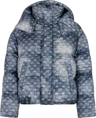 Dsquared2 Monogram Down Jacket - Heren - Winterjassen - Blauw - M - Polyester - Jassen